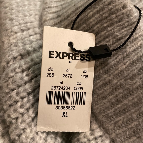 Express Ladies Gray Super High Waisted Cable Knit Jogger Pants NWT Size XL - Picture 5 of 5